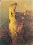 Wojciech Gerson Ruins of castle tower in Ojcow painting